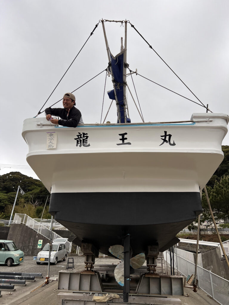 船への貼り付け作業をしたから撮影